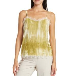 NWT Current Air Los Angeles Green Lace Trim Cami SMALL